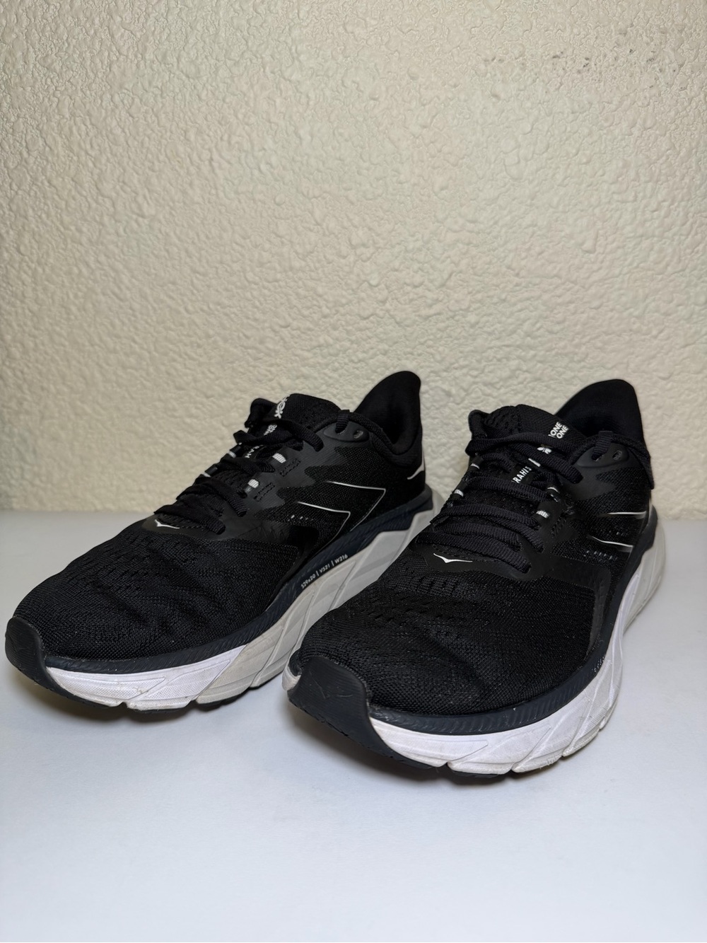 Hoka One One Women's Black Athletic Shoes with White Midsole